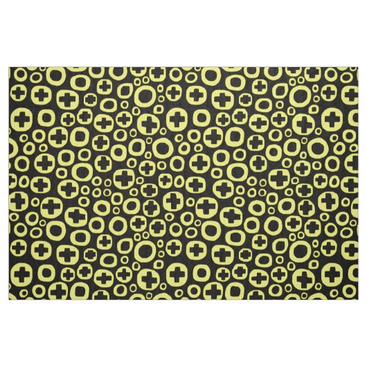 Tissu 050215 - Jaune sur noir (Fat Quarter)