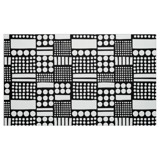 Tissu 100416 - Blanc sur noir (Fat Quarter)