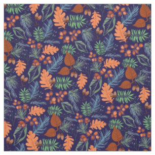 Tissu 100% coton en motif de feuilles d'automne