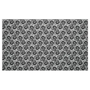 Tissu 140216 spirales - noir sur le blanc