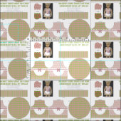 Tissu 18" chic minable poupée a coupé et coud le vert (Carreau)