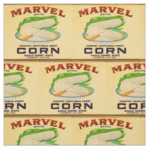 Tissu 1930 Marvel étiquette de maïs en conserve