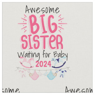 Tissu 2024 Big Sister Attente de nouveau bébé frère