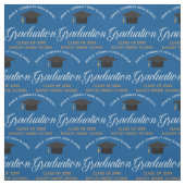 Tissu 2025 Graduation Blue Gold Custom School Monogramme (Échantillon)