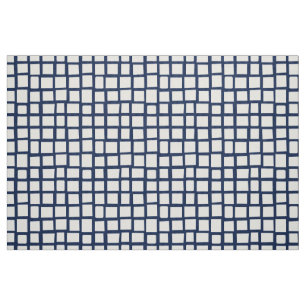 Tissu 270215 Rectangle irrégulier - Blanc sur bleu foncé