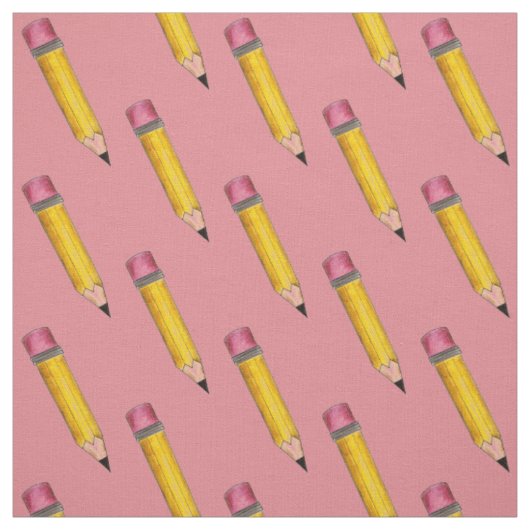 Tissu #2 Pencil Sharp Rose Yellow School Enseignant angl (Échantillon)
