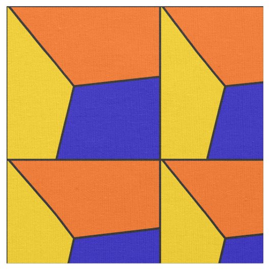 Tissu 3D Bleu Jaune Orangé Regarder (Fermer)