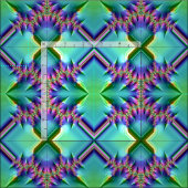 Tissu 3D BRIGHT ! ~ Vert violet rose Aqua ~ mignon (Carreau)