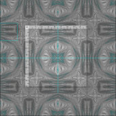 Tissu 3D ! Turquoise blanc gris argenté ~ (Carreau)