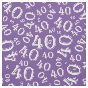 Tissu 40e anniversaire Motif du numéro aléatoire violet/