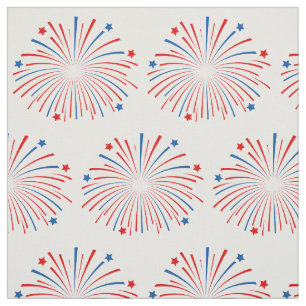 Tissu 4 juillet feux d'artifice motif imprimer textile