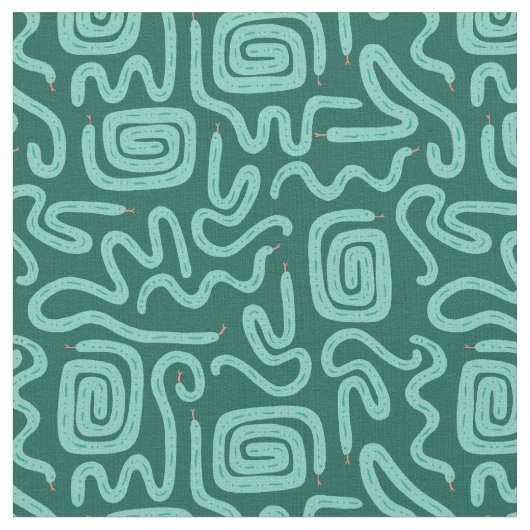 Tissu (4 po) Motif de serpent vert (Fermer)