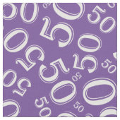 Tissu 50e anniversaire Cool numéro Motif violet/blanc (Fermer)