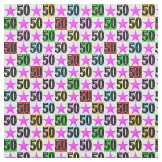 TISSU 50E ANNIVERSAIRE SUPER STAR (Échantillon)