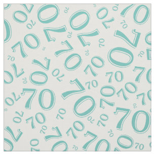 Tissu 70e Cool Nombre aléatoire Motif Turquoise 70
