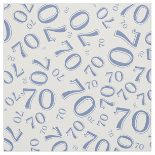 Tissu 70e Cool Numéro Motif bleu et blanc 70