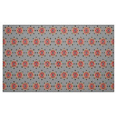Tissu 8 points Mandala, rouge, noir et gris / gris (Fat Quarter)