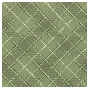 Tissu 90s Slanted Plaid Khaki Green Unisex Motif