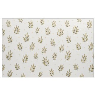 Tissu à branche d'olive aquarelle