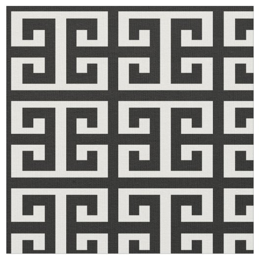 tissu à clé noir blanc grec (Fermer)