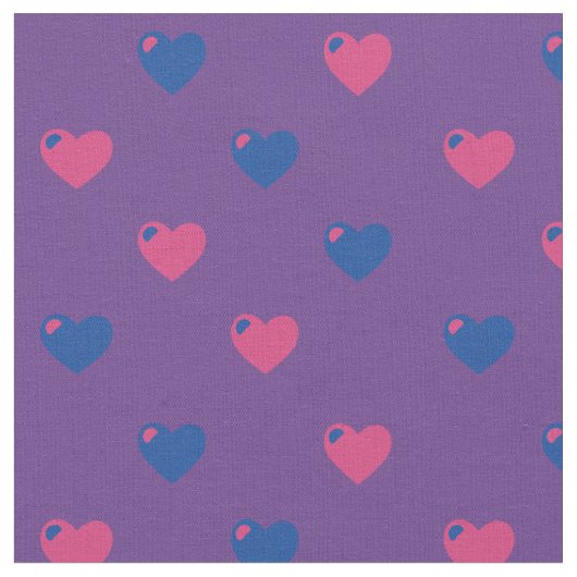 Tissu à coeurs de fierté bisexuelle (Fermer)