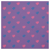 Tissu à coeurs de fierté bisexuelle (Échantillon)