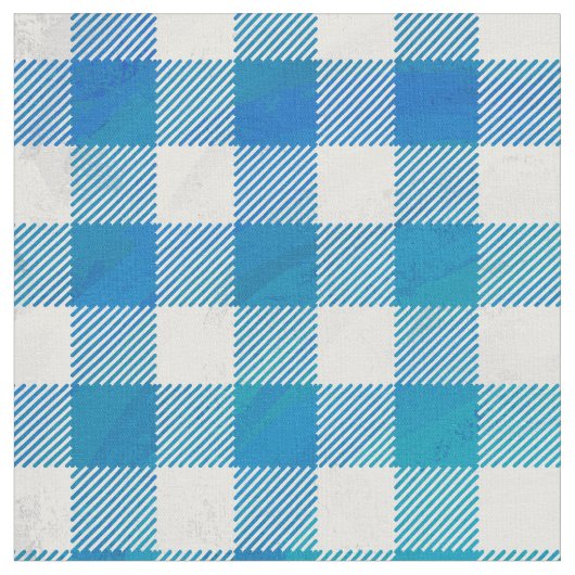 Tissu à damiers Buffalo Plaid bleu et blanc (Fermer)
