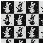 Tissu à damiers Lapin Noir Et Blanc (Fermer)