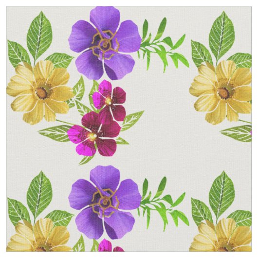 Tissu à fleurs 3 couleurs (Fermer)