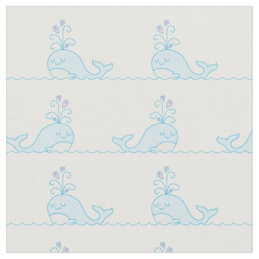 Tissu à motif baleine blanc (Fermer)