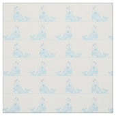 Tissu à motif baleine blanc (Échantillon)