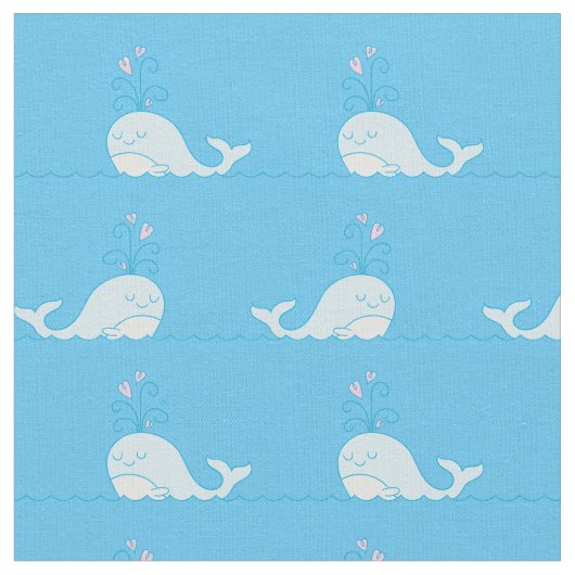 Tissu à motif baleine bleu (Fermer)