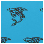 Tissu à motif baleine orque bleue (Détail)