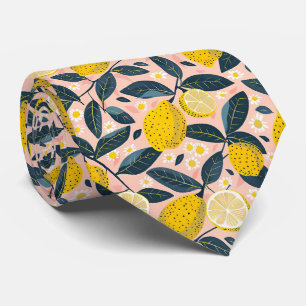 Tissu à motif citron pour cravate homme
