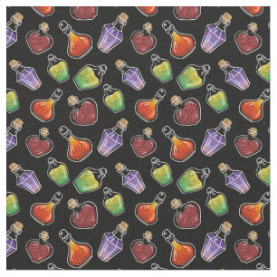 Tissu à motif de bouteilles de potion magique fant