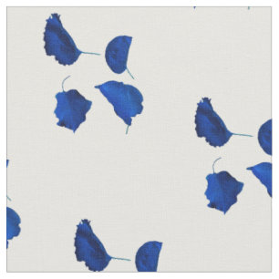 Tissu à motif de feuilles d'abricot bleu