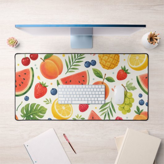 Tissu à motif de fruits d'été | Pastèque tropicale (Bureau 1)
