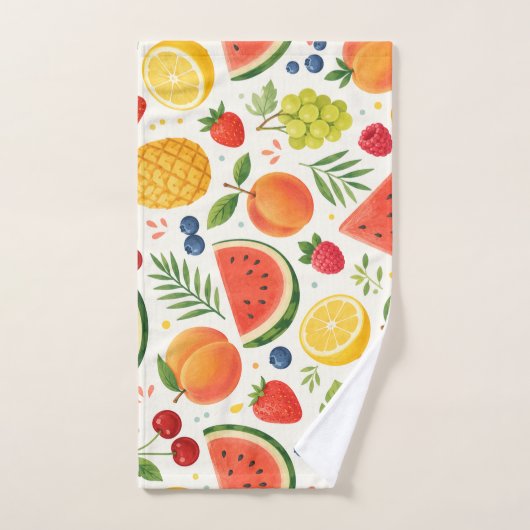 Tissu à motif de fruits d'été | Pastèque tropicale (Serviette à main)