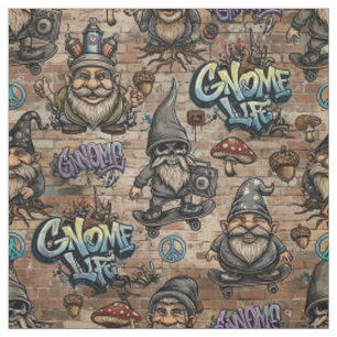 Tissu à motif de gnomes graffiti urbains