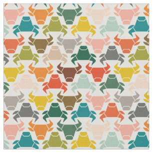 Tissu à motif de silhouette de tête de taureau col