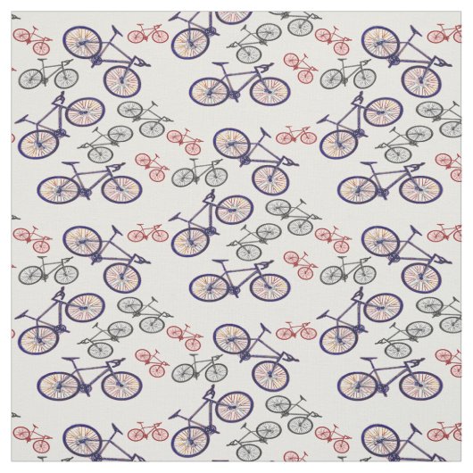 Tissu à motif d'impression de bicyclette (Échantillon)