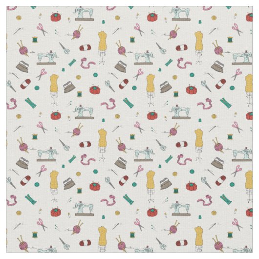 Tissu à motif d'outils de couture et de tailleur v (Fermer)