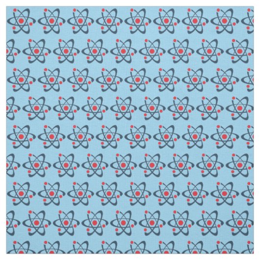 Tissu à motif en carrelage d'atomes rouges (Échantillon)