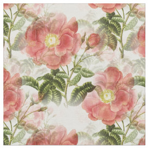 Tissu à motif floral de Camellia rose