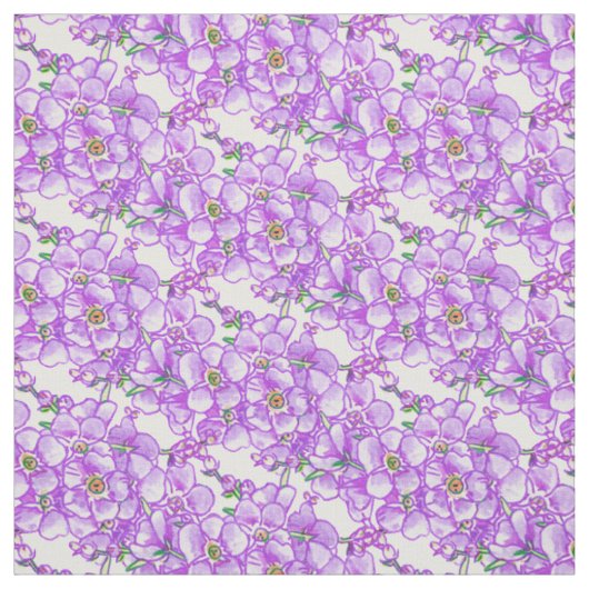Tissu à motif floral pourpre (Échantillon)