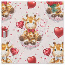 Tissu à motif girafe de la Saint-Valentin