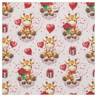 Tissu à motif girafe de la Saint-Valentin