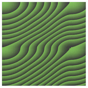 Tissu à motif Hypnotique vert Wavy Lines