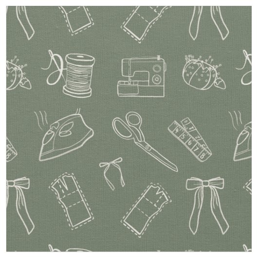 Tissu à motif sur le thème de la couture (Fermer)