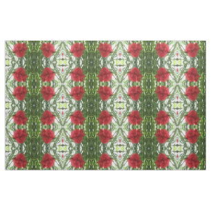 Tissu à motifs floraux de l'oeillet rouge